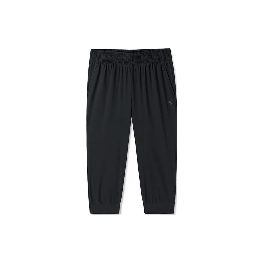

Anta Solid Color Logo Print Elastic Cuff Casual Pants Women bottoms Black 162227343-1 L