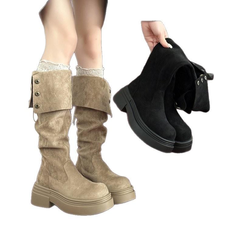 Thick leg boots boots 2025 new thick-soled fat mm enlarged tube circumference high tube over knee boots winter velvet large size