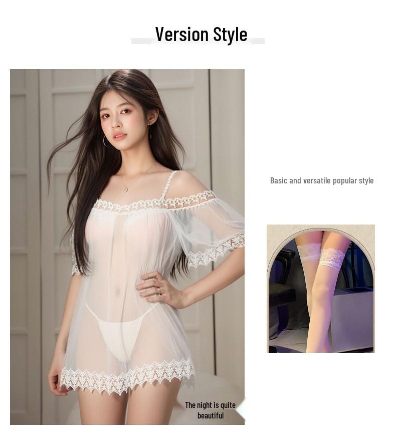 Sensual Sheer Couples Lingerie Set: Camisole and Robe for Flirty Bedtime Fun