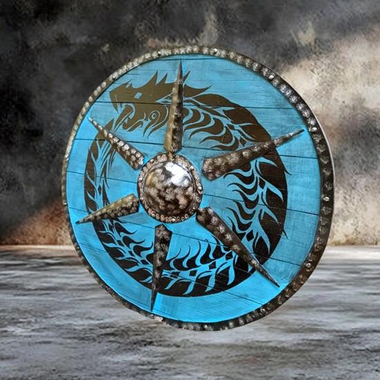 60.96 Cm Wooden Battleworn Viking Shield Warrior Shield Ancient War Round Shield Best Gift Decorative