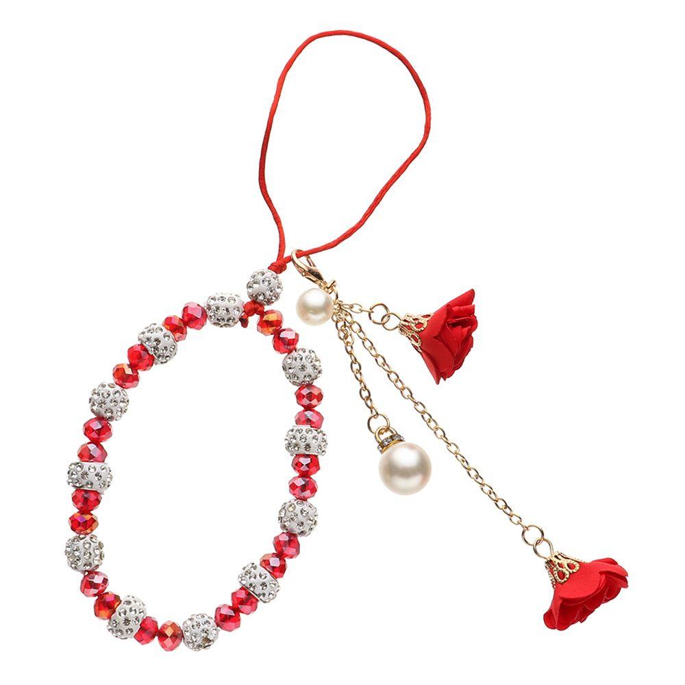 Phone Case Hanging Cord Mobile Phone Lanyard Keychain Wrist Rope Flower Pendant Anti-lost Lanyard