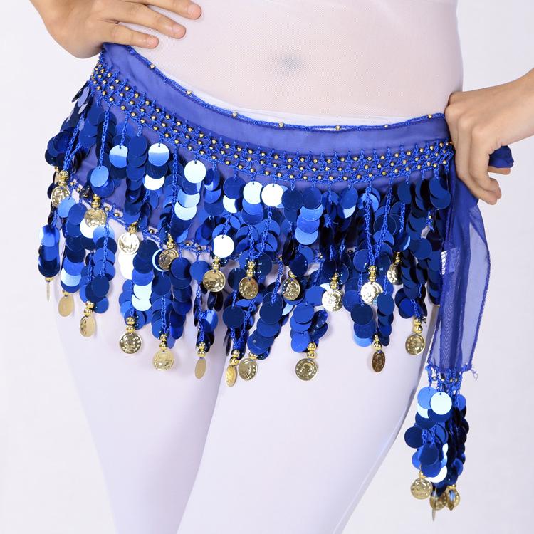 Coin Belly Dance Hip Scarf Waist Chain Indian Square Dance Practice Performance Arm Scarf