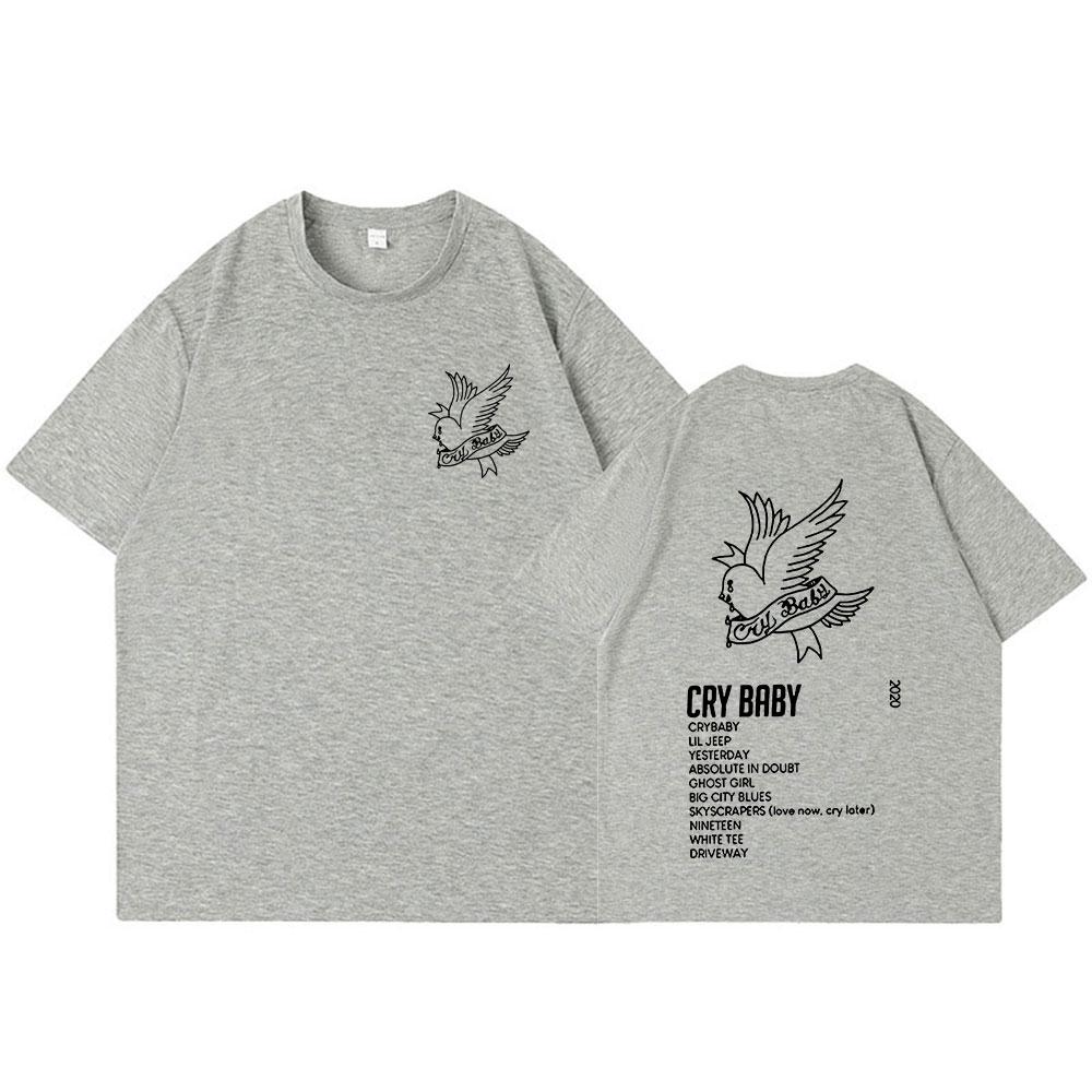 Rapper Lil Peep CryBaby Music Album T Shirt Unisex Women Fashion Hip Hop Short Sleeve Tshirt High Quality Oversized Cotton Tshirt