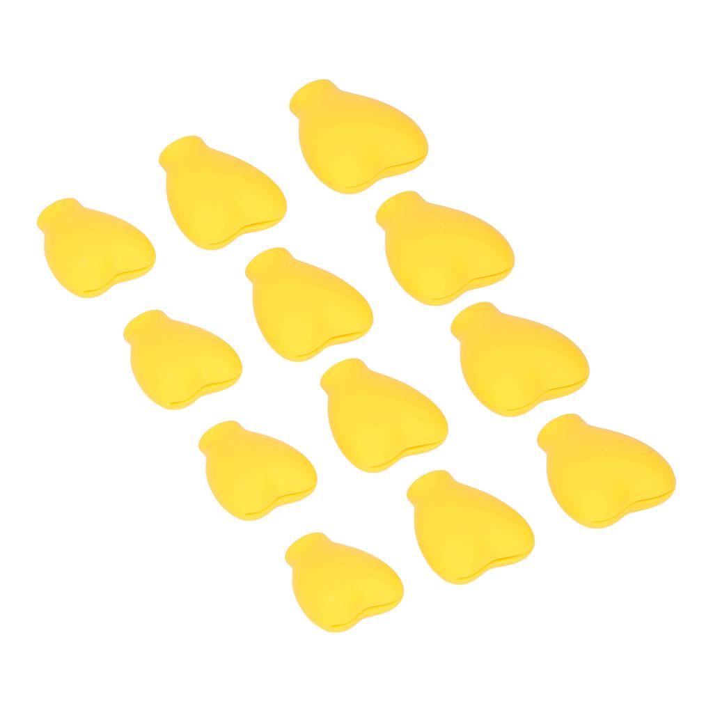 12 Pcs Makeup Brush Covers Yellow Heart Shape Soft Flexible Lightweight Silicone Cosmetic Brush