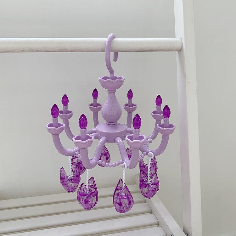 Plastic Princess Style Beautiful Drying Rack Multi-functional Underwear Socks Clip Clothes Hanger Dryer Towels Cloth Drying Rack