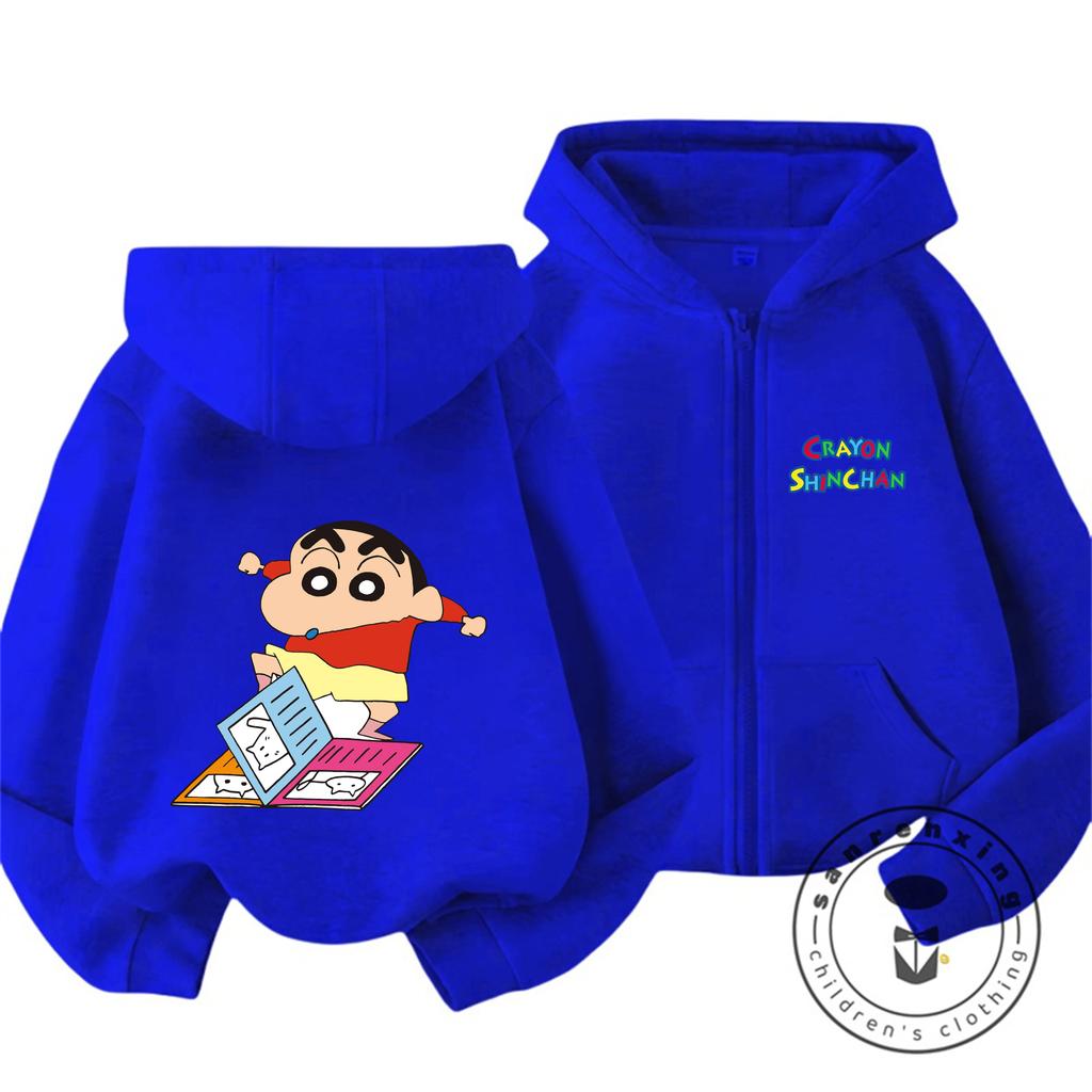 New Casual Zipper Hooded Sweatshirt Kawaii Cartoon Winter Trendy Hoodie Crayon Shin Chan 3 14