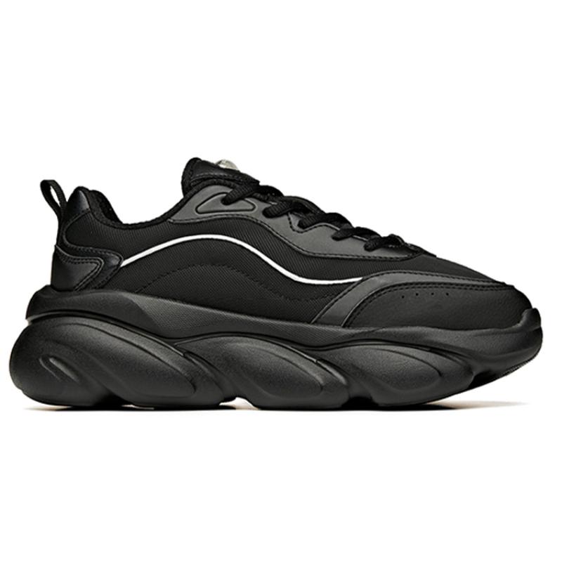 Anta Shock Absorbers Slip Resistant Abrasion Resistant Breathable Low top Chunky Sneakers Women's Black Sneakers 922358894-6