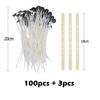 100pcs Waxed Cotton Candle Wicks Set with Stand Original Smokeless Candle Wicks Soy Oil Wax Core Woven Making Candles Supplies