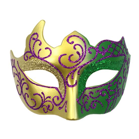 Men Half Face Mask with Elastic Band Vintage Glitter Half Face Guard Eye Mask Halloween Costume Masquerade Party Stage Performance Accessories