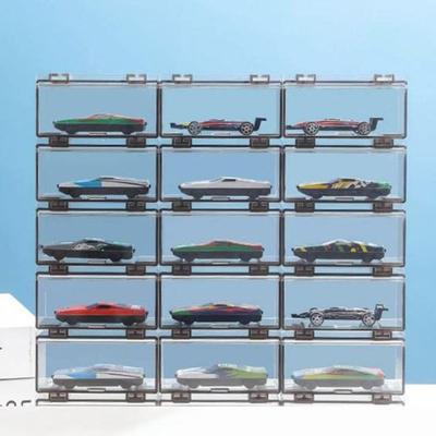 Caixa Plástica Prática para Modelo de Carro Transparente Empilhável Caixa de Exibição de Carros À Prova d'Água à Prova de Poeira Estojo para Brinquedos de Carro para Hot Wheels MiniGT