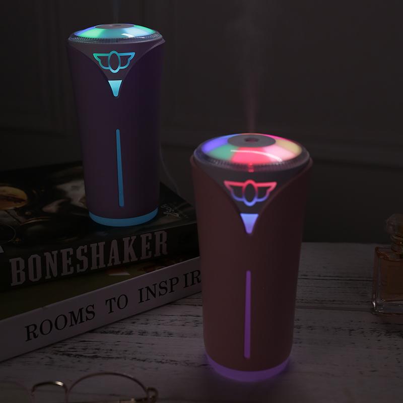 Multifunction Air Humidifier USB Ultrasonic Aroma Diffuser with LED Lamp Mini Fan 3 In 1 Electric Mist Maker for Car Humidifiers
