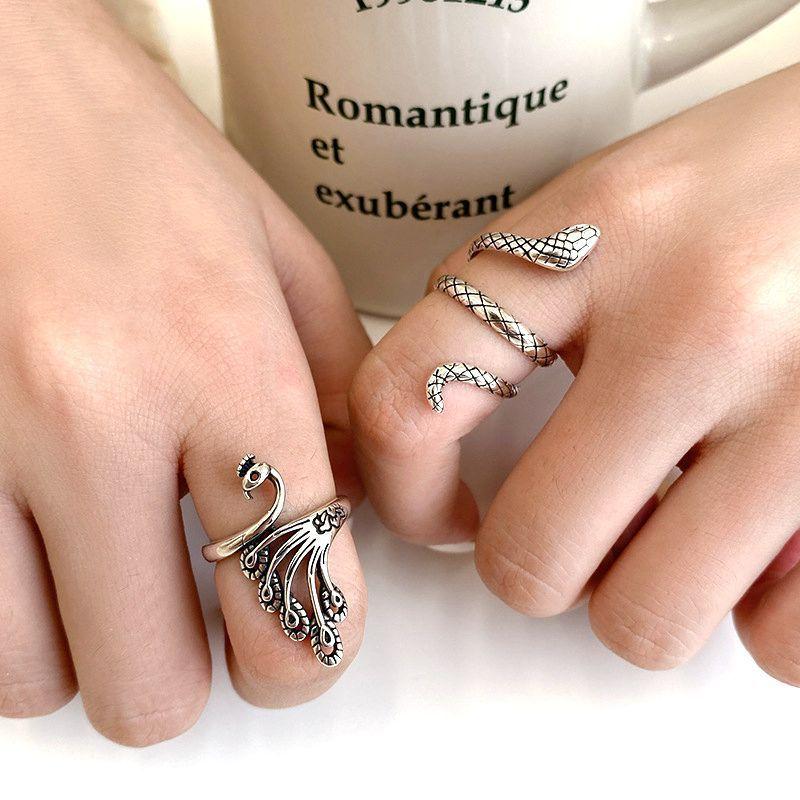 Simple Retro Three-dimensional Peacock Ring Female Ring