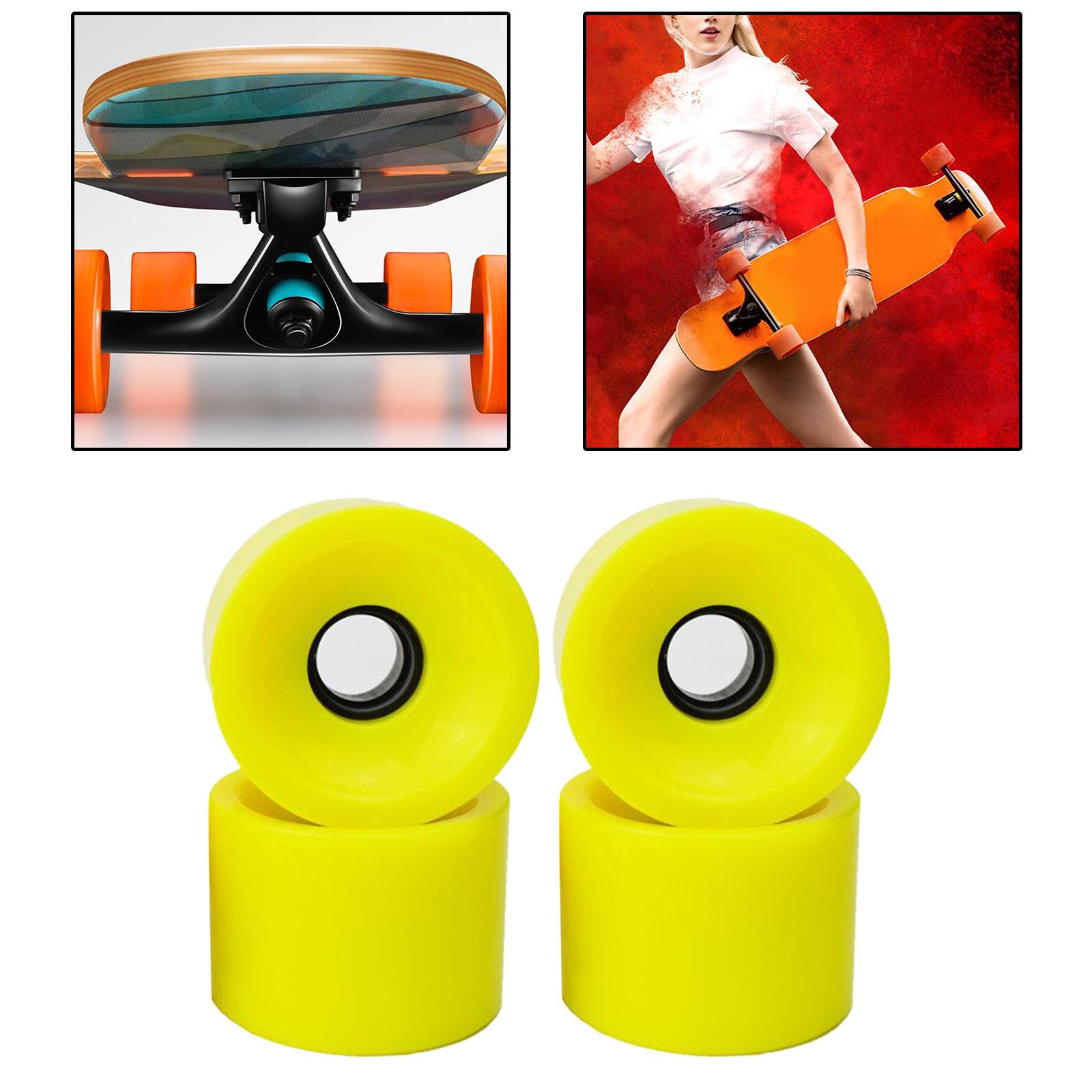 4pcs 78A Harness PU Wheels for Skateboard, Street Skateboards Longboard Wheels Roller for Street, Park Rough Ground жёлтый