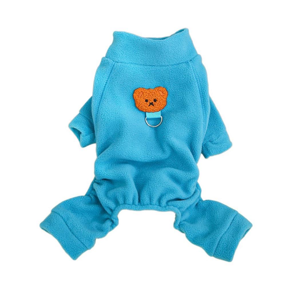 

Мягкий плюшевый комбинезон для собаки с узором медведя, базовая одежда для собаки, милая пижама для кошек и собак XL синий