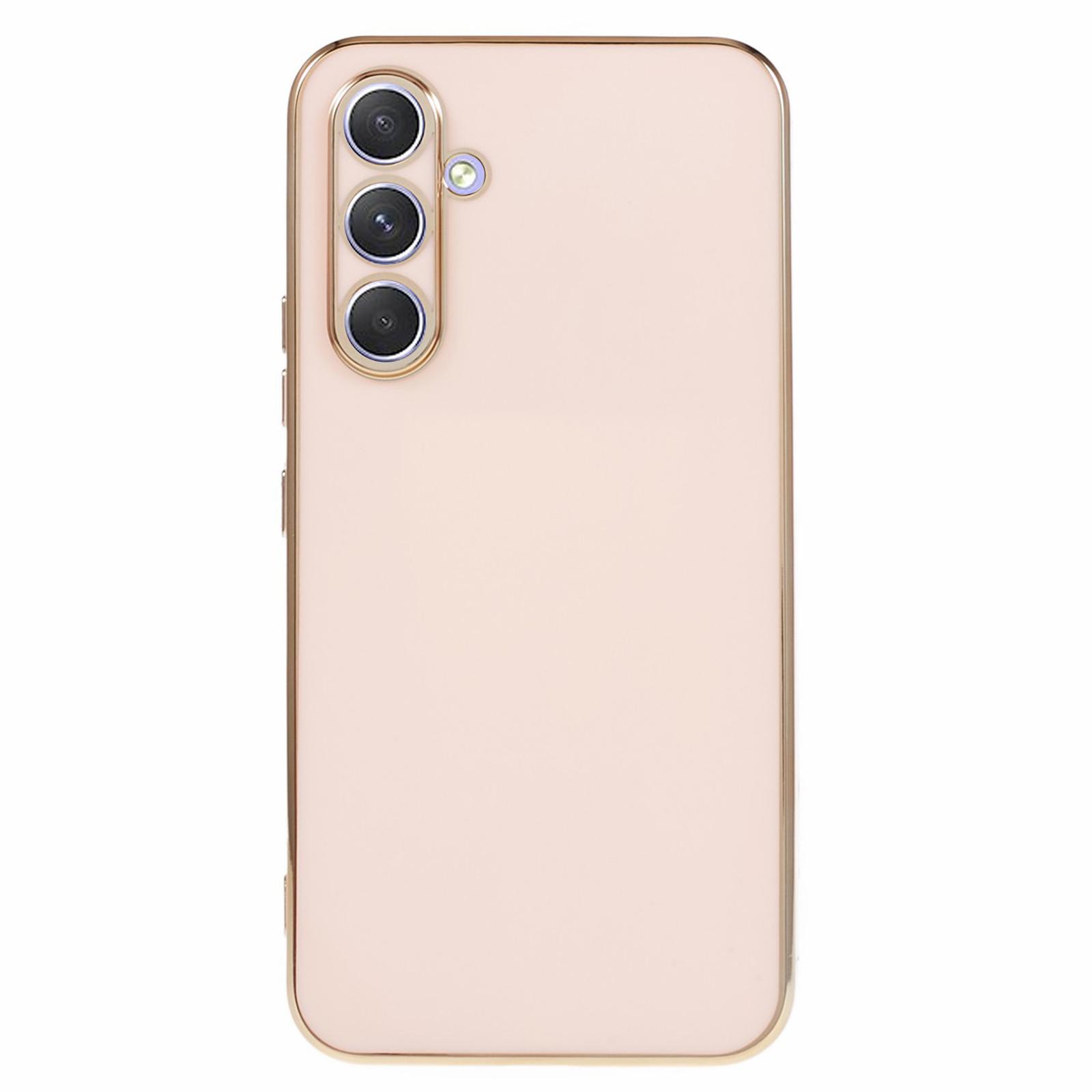 

For Samsung Galaxy S24 FE Case TPU Slim Fit Shockproof Phone Cover 6D Electroplating Pink