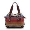 2021 Trendy European & American Rainbow Stripe Women's Canvas Bag