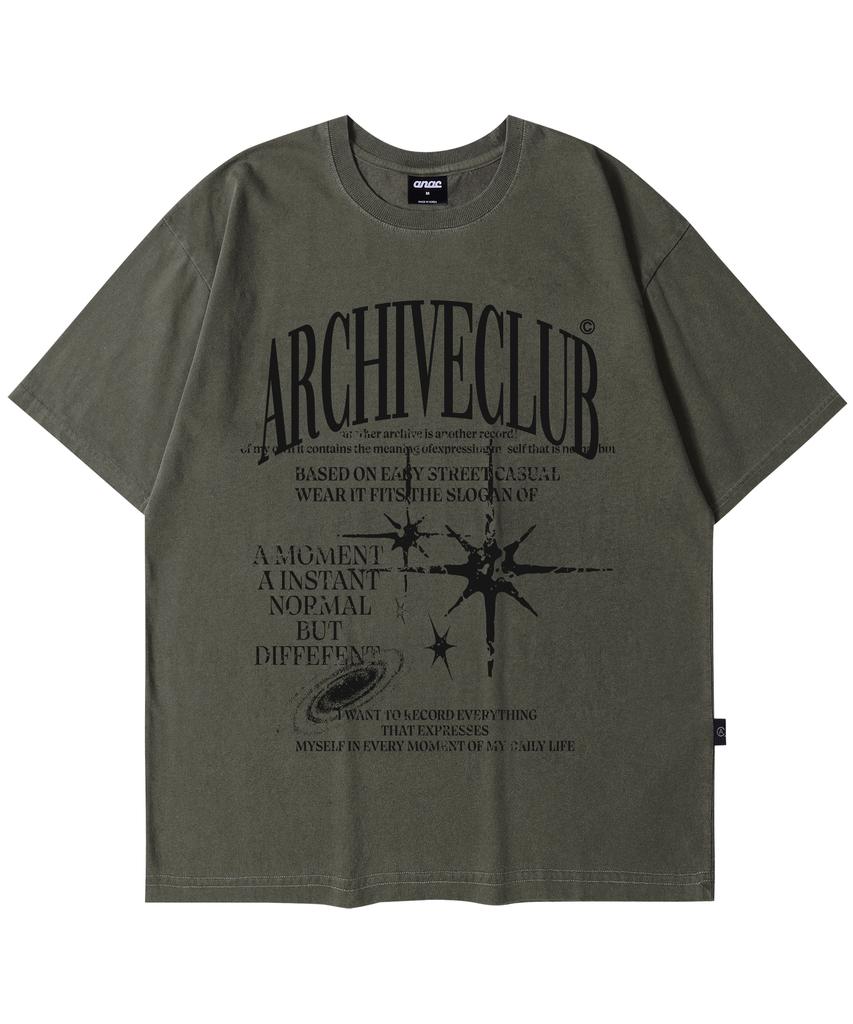 ANOTHER ARCHIVE Pigment Galaxy Archive Short Sleeve T-Shirt_Dark Gray