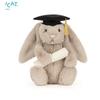 Conejo de Graduación 31cm Felpa Suave con Gorro y Diploma Beige Regalo Coleccionable