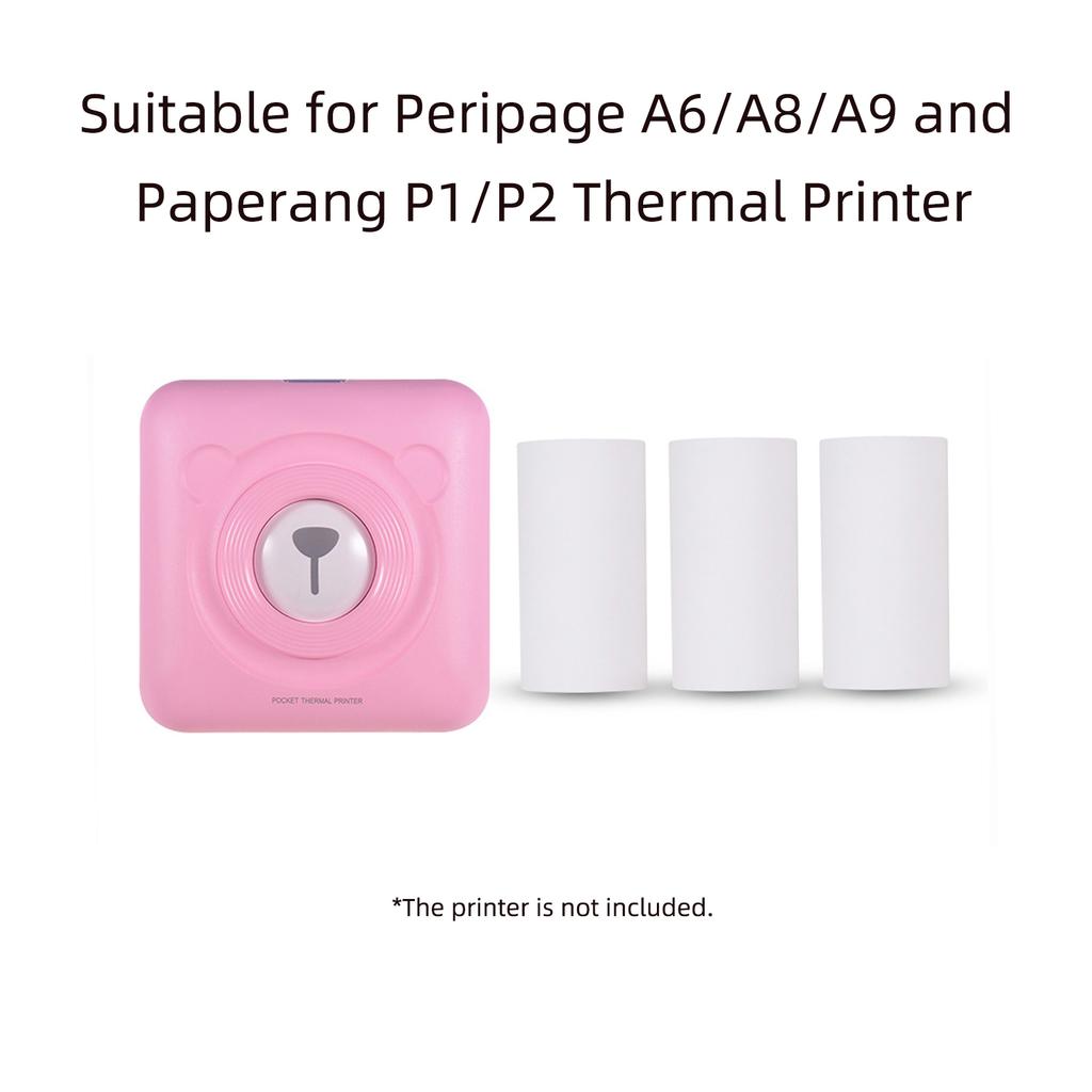 PeriPage - Rotolo di Carta Termica per Note a Lunga Conservazione 2 Anni 56*30mm Celsius 2.2*1.2in Senza BPA - Carattere Nero Senza Etichette Adesive per PeriPage A6Cels