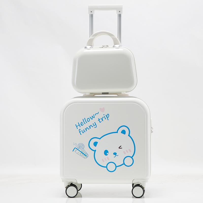 Child Luggage Girls Small Leather Suitcase Handbags Password Set Suitcases 2024 New Cute Cabin Trolley Case