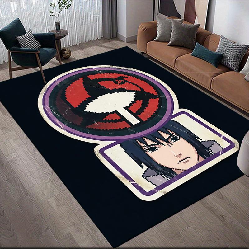 Uchiha Sasuke Home Sofa Dekoration für Wohnzimmer & Schlafzimmer, Rutschfeste Spiel-Flanell-Bodenmatte für Spielzimmer