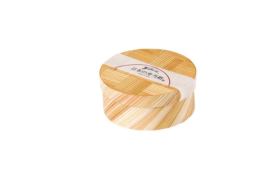 Yamako Japanese Bento Ajiro H6cm Box, Pattern, Round, 89355, Approx. 14.5 ×
