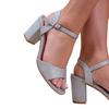 Where's That From Womens/Ladies Paityn Glitter Buckle Block Heel Sandals