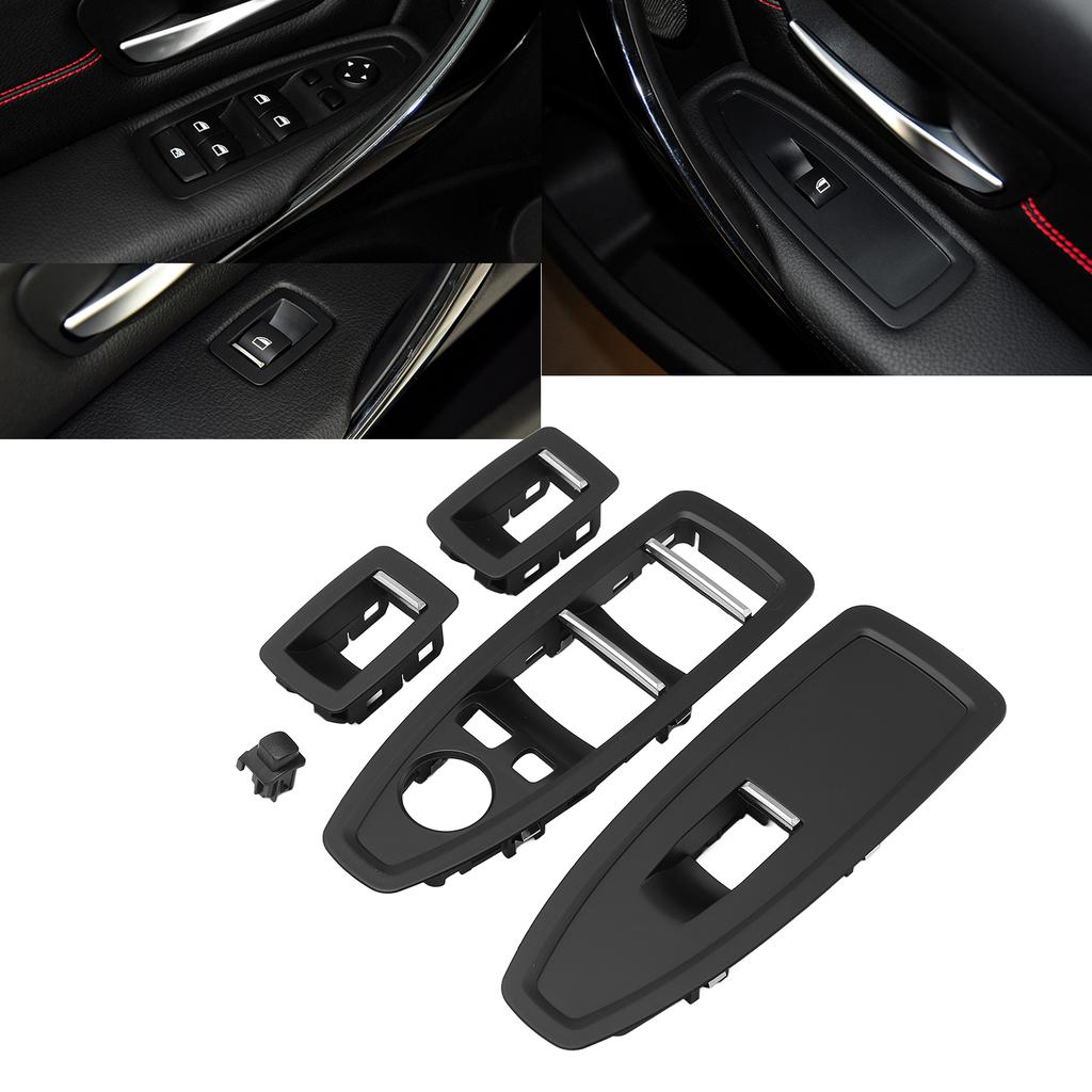Car Switch Button Panel Trim Cover Replacement for 1 3 4 Series F20 F30 F31 2012‑2019Black