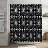 Black and white pattern shower curtain waterproof washable bathroom decor for kids' room, fancy design jacquard fabric 275cm*180