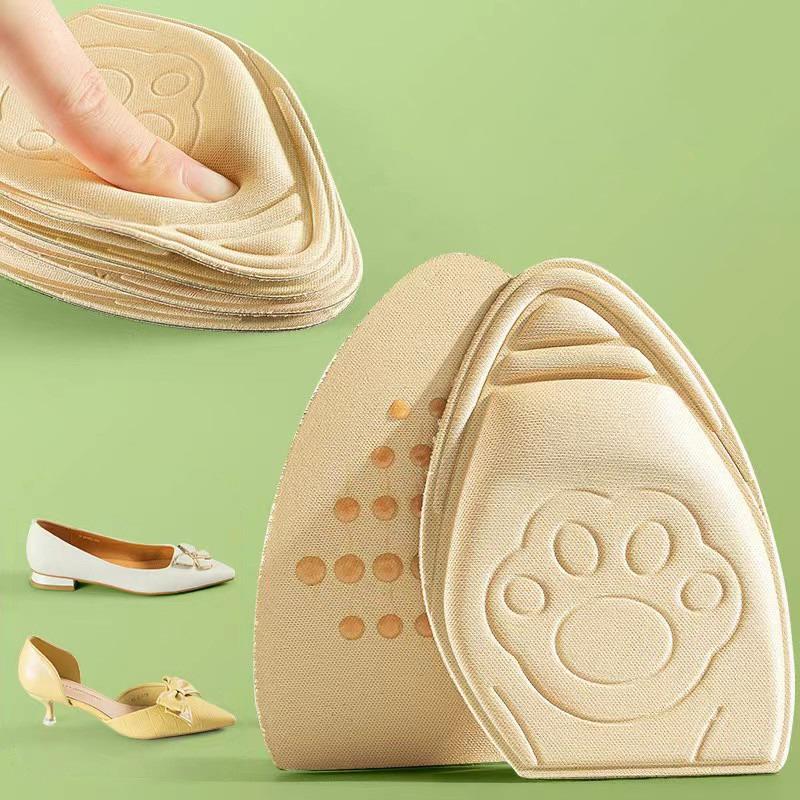 1Pair Women Forefoot Pad Pain Relief Insert Half Size Insoles Non-Slip Cushion Shoe Breathable Sweat Absorbing Foot Pads