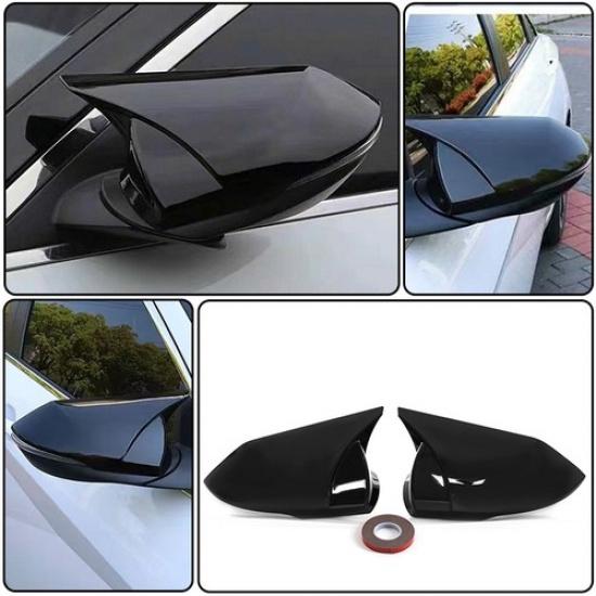 For 21-23 Hyundai Elantra 4D Gloss Black ABS Rear View Side Mirror Cover Trim