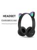 Wireless Headphones Cat Ear Gaming Headset Glow Light Bluetooth-Compatible Helmets Stereo Bass Sports Headphones for PC Phone