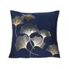 Elegant Velvet Pillow Cover With Gold Foil Leaf Design Luxury Soft Flannel Cushion Case Home Stylish Decorative Pillowcase