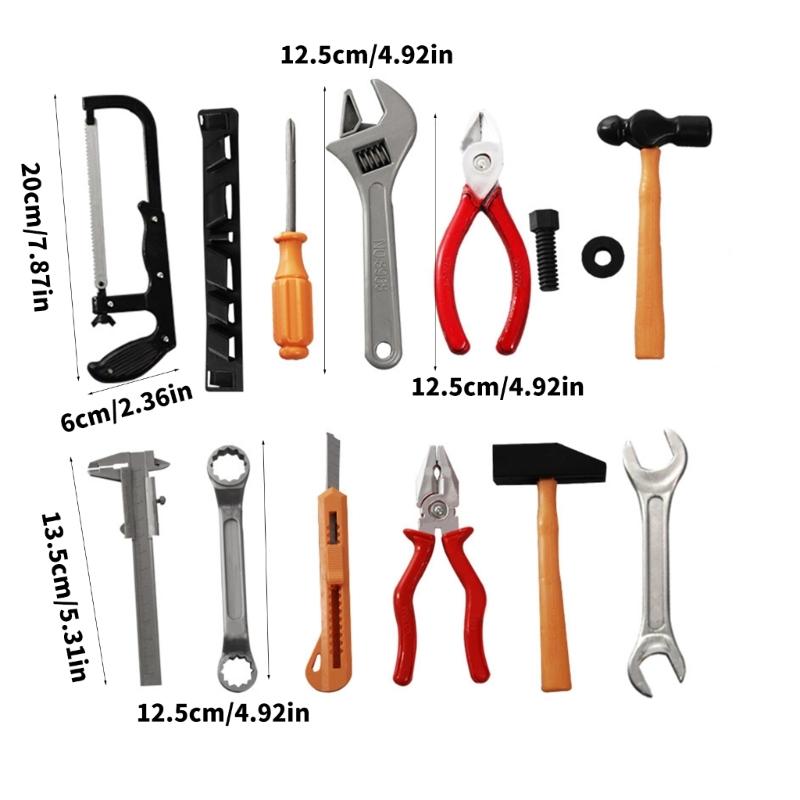 7/13Pcs Children Construction Tool Kits Realistic Plastic Workshop Toolbox Toy Early Learning Educational Play Set Toy