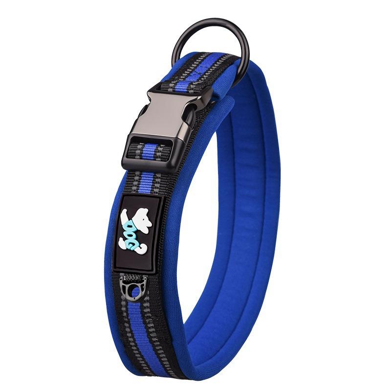 Pet Collar Adjustable Size Night Reflective Webbing Space Cotton Breathable Pet Collar