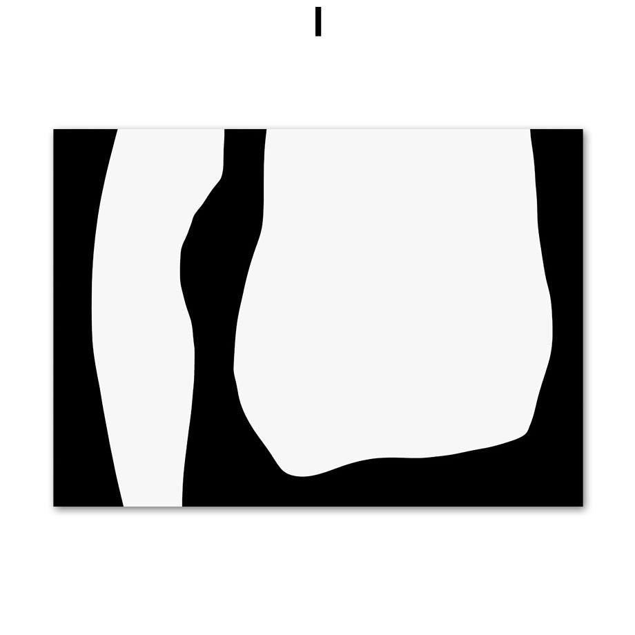 Abstrakt linje Geometrisk färgblock kurva nordiska affischer och tryck Väggkonst Canvasmålning Väggbilder för vardagsrumsinredning