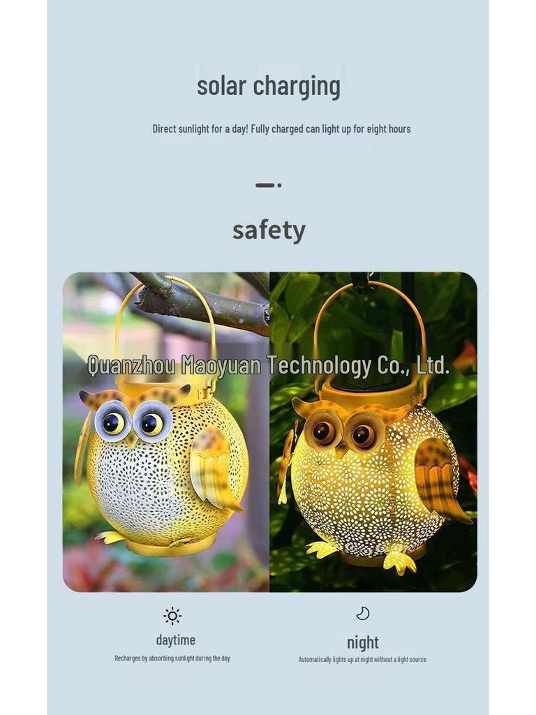 Exclusive Iron Art Owl Solar Light - Outdoor Courtyard and Villa Decoration