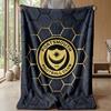Coperta Morbida in Pile Flanella Portsmouth FC Leggera Accogliente Calda Coperta da Lancio per Divano Letto Decorazione Casa
