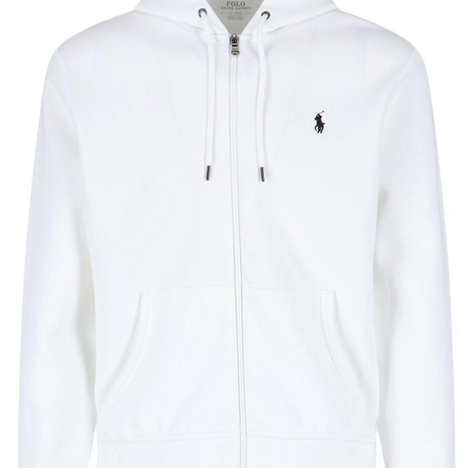 Polo Ralph Lauren Ss22 Logo Embroidered Hooded Zip-Up Long Sleeve Sweatshirt Men Sweatshirt White 710883329013