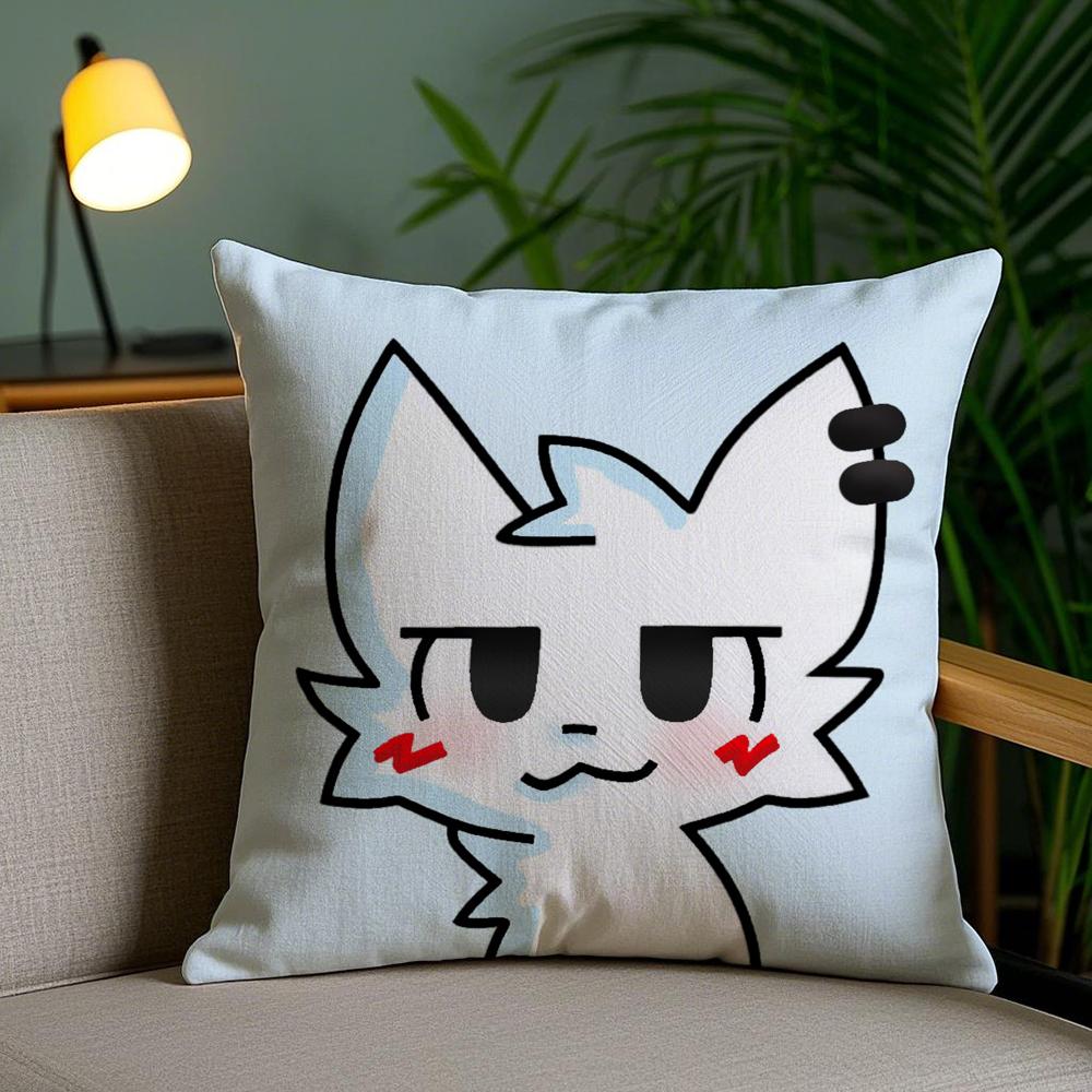 B-Boykisser Silly Cat Cute Cushion Cover Soft Short Plush Double-Sided Printing Home Decor Machine Washable Pillow Case Gift