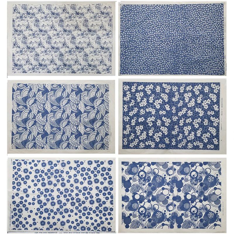 Keramik Keramik Ton Transferpapier Glasur Unterglasur Blumenpapier Blau