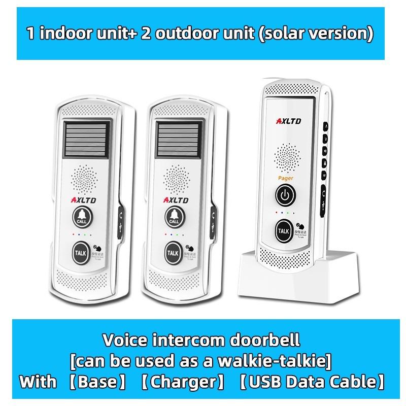 1-3 km 16 Channels Range Solar Voice Wireless Doorbell Waterproof Electronic Intercom System Doorbell Home Voice Intercom Device