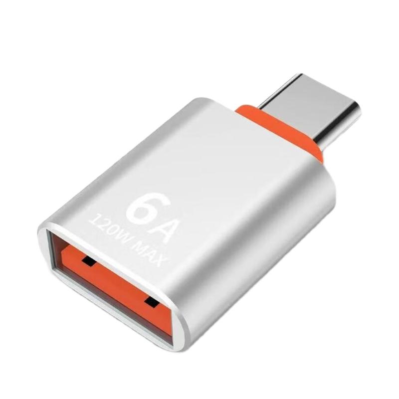 Durability Metal Type C To USB Adapter OTG Converter For Fast Data Transfer 120W 6A Charging And Device Connectivities