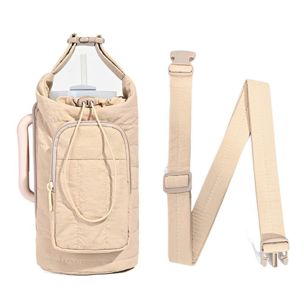 

Stylish Water-resistant Water Bottle Holder Bag Large Capacity Portable Insulating Cup Sleeve with Strap Sling Purses for Women хаки