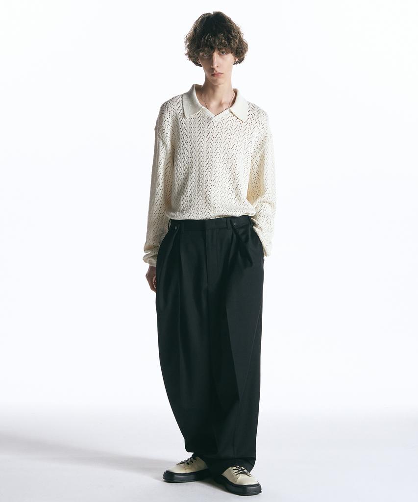 INSILENCE Open Collar Knit Cream