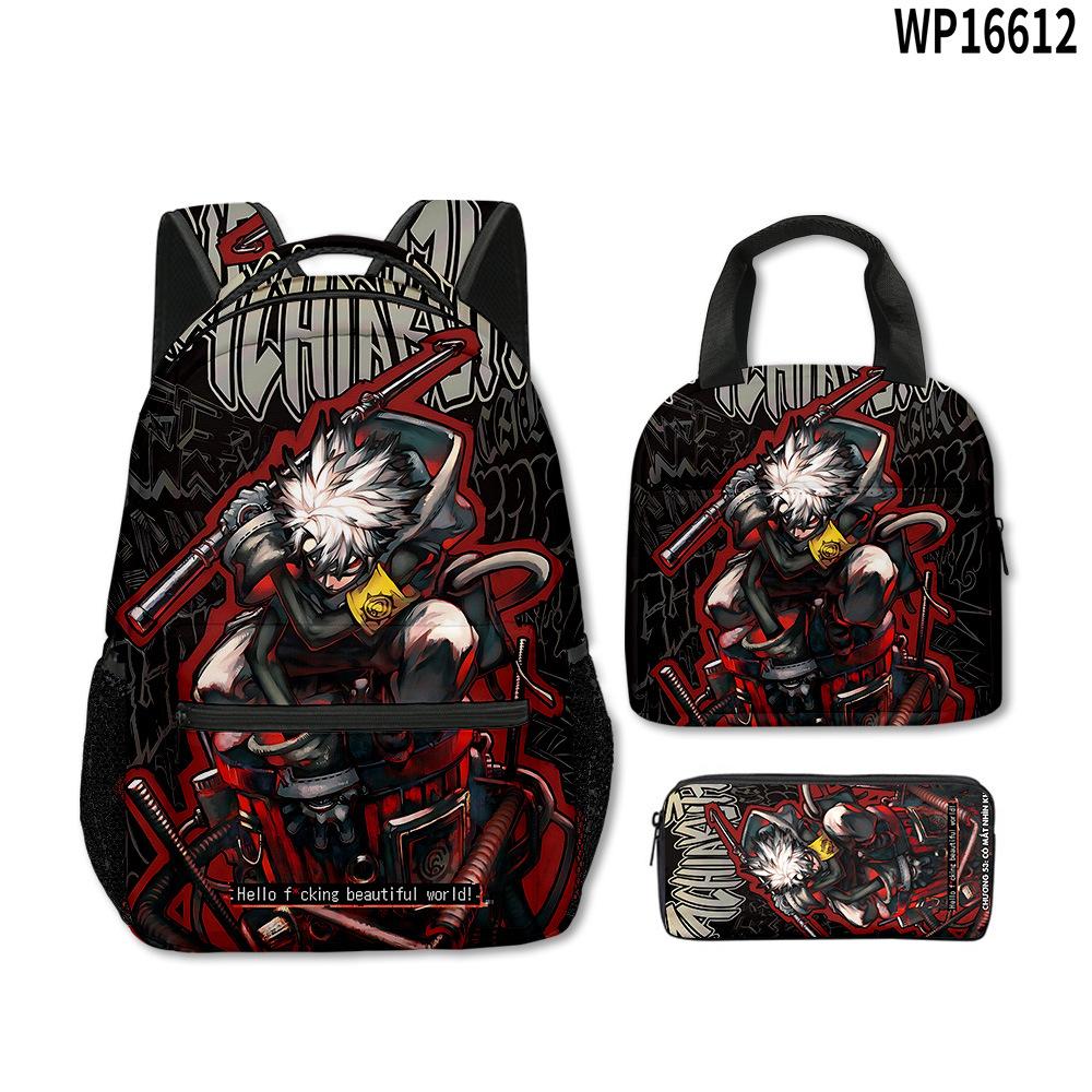 

Мультяшный Новинка Харадзюку Крутой Gachiakuta 3D-принт 3 шт./набор Студенческие школьные сумки Рюкзак для ноутбука Кроссбоди Сумка для ланча Пенал армия зеленый