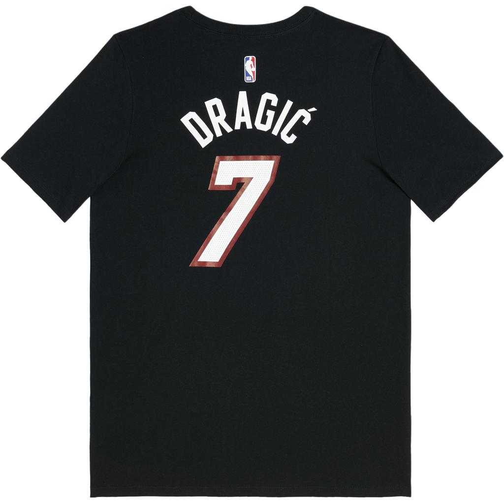 Nike NBA Collaboration Dri-Fit T-Shirt Dragic Goran Logo Comfortable Quick-Dry Short Sleeve Kids Tops Black Red 3Z2B311AF-HEAGD