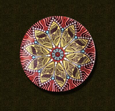 Ceramic Bohemian Style Decorative Plate Living Room Desk Sitting Plate Home Hotel Background Wall Hanging Art Plate