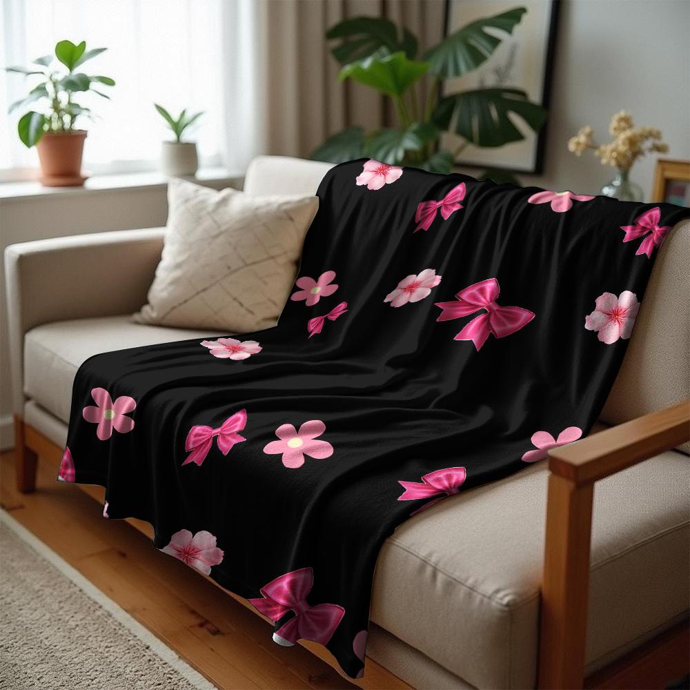 Pink Blue Heart Lollipop Soft Flannel Blanket Breathable Warm Throw for Office Car Sofa Kids Room Birthday Xmas Gift