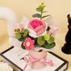 1PC Puff Permanent Rose Valentine's Day Knitted DIY Artificial Flower Gift Handmade Elegant Bouquet Romantic
